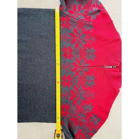 Weatherproof Vintage Snowflake 3/4 zip Men’s Sweater gray red sz 2XL - Picture 7 of 9